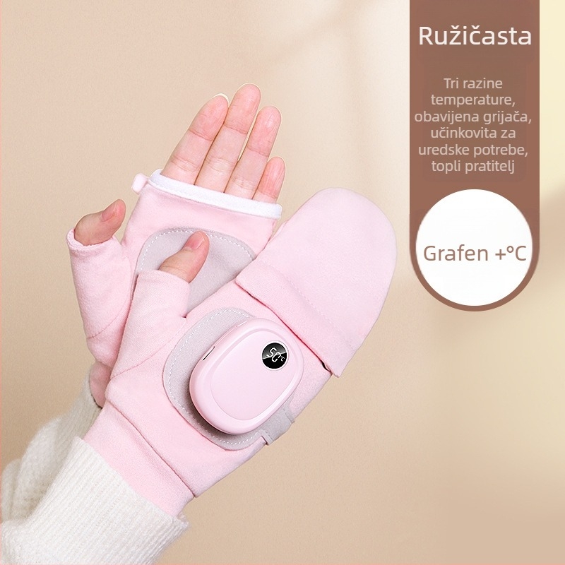 Rukavice za biciklizam s USB napajanjem grafenskim grijanjem za vožnju na otvorenom zimi