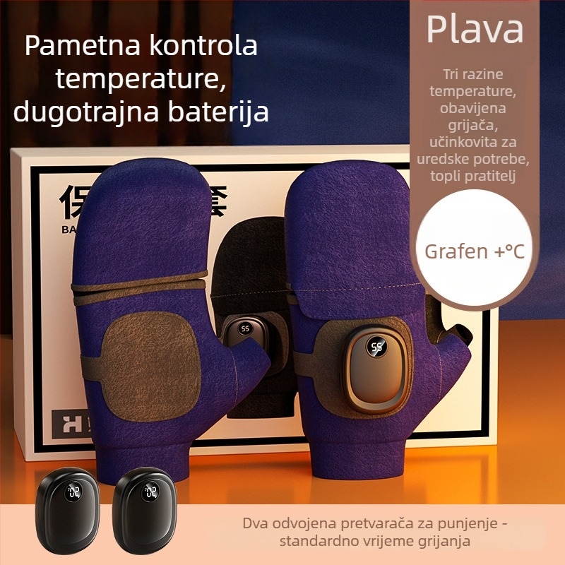 Rukavice za biciklizam s USB napajanjem grafenskim grijanjem za vožnju na otvorenom zimi