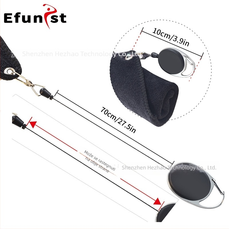 Golf ručnik efunist - poliester, dvostrani baršun, karabiner, unutarnja i vanjska upotreba