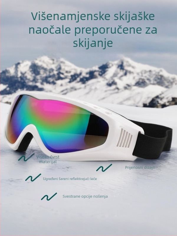Skijaške naočale za planinske avanture, otporne na vjetar i prašinu, zaštita očiju, PC materijal, za odrasle