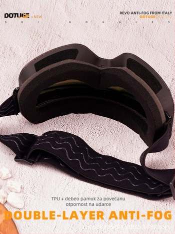 Skijaške naočale s TPU okvirom i PC lećom, anti-zamućivanje, dvostruki sloj, vodootporne i otporne na vjetar