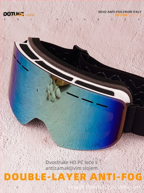 Skijaške naočale s TPU okvirom i PC lećom, anti-zamućivanje, dvostruki sloj, vodootporne i otporne na vjetar