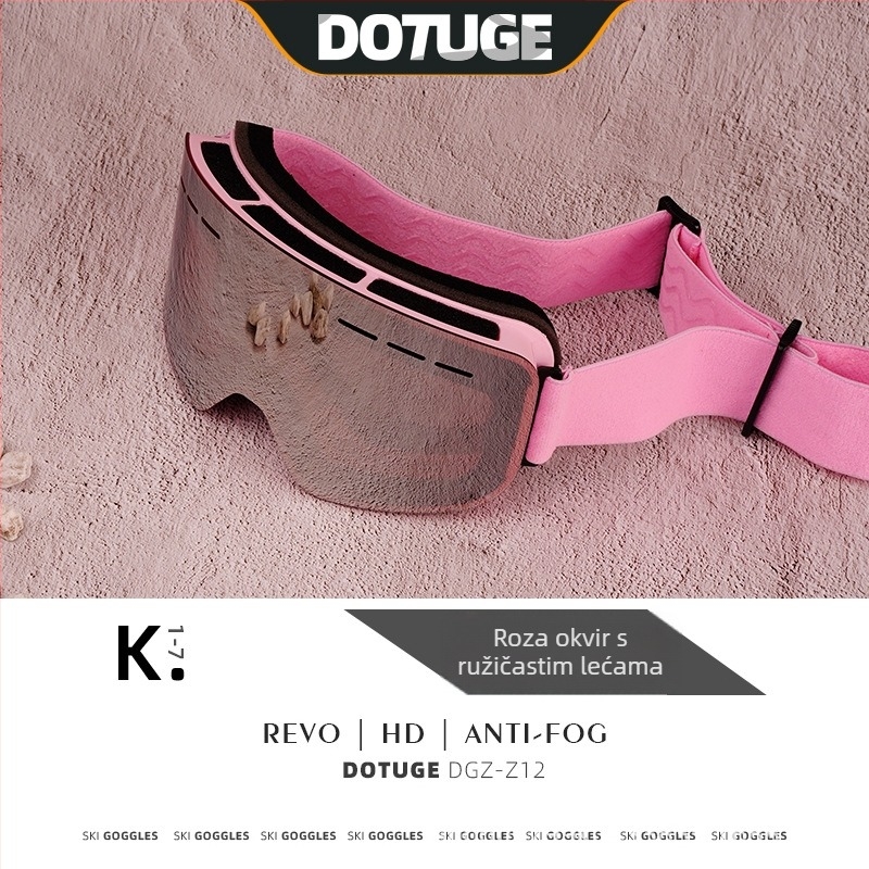 Skijaške naočale s TPU okvirom i PC lećom, anti-zamućivanje, dvostruki sloj, vodootporne i otporne na vjetar