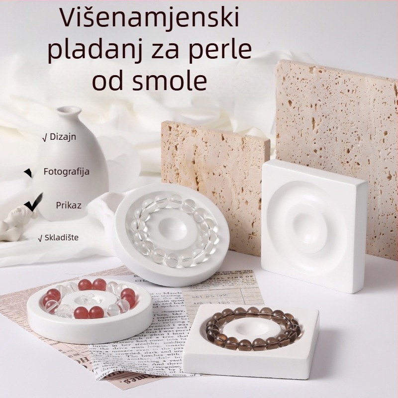 Držač za perle za nakit – DIY narukvice, smola, geometrijski oblik konkavno-konveksan, Hongma MZ2373