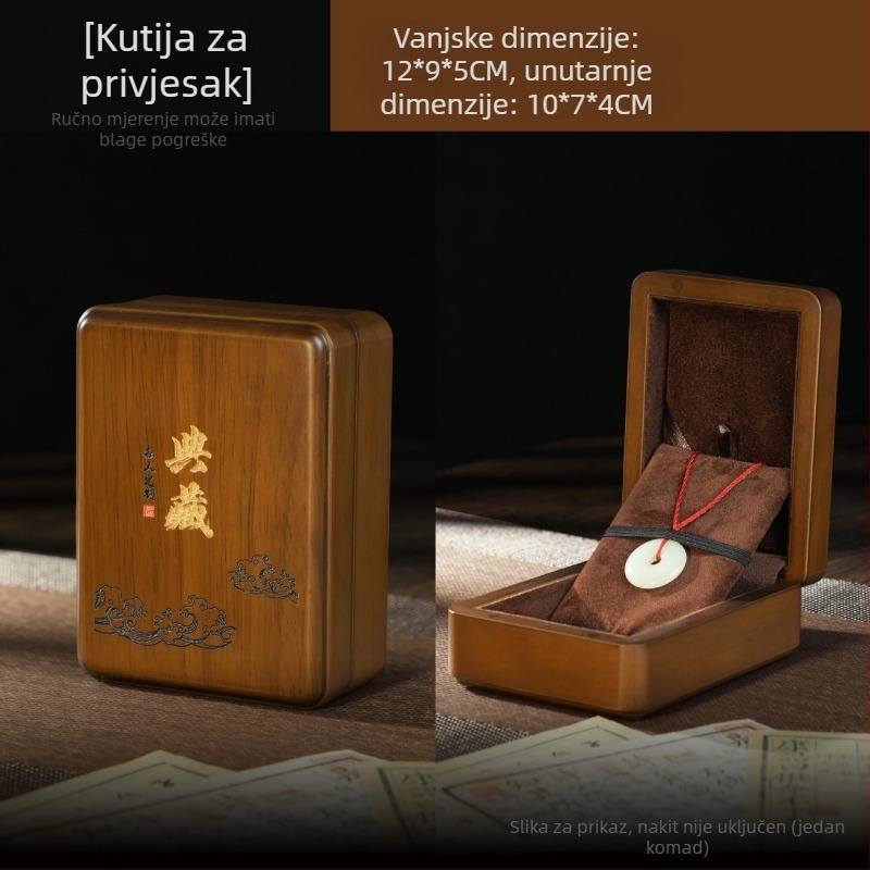 Drvena kutija za nakit od masivnog drveta za narukvice i perle - prijenosna kutija za pakiranje, serija od masivnog drveta, podrijetlo: Jiujiang, Jiangxi