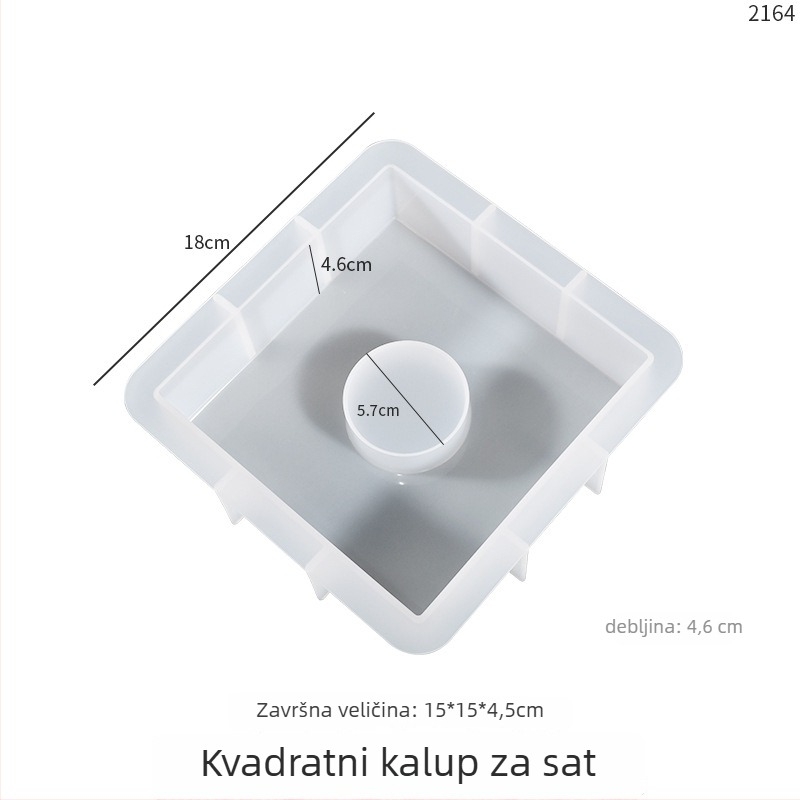 Silikonska kalupa za DIY postolje za pendulni sat, geometrijski europski dizajn, kvadratni oblik, pogodna za gips, epoksidnu smolu, svijeće i izradu nakita