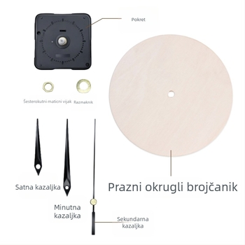 DIY zidni sat – kružna drvena ploča, tekuće slikanje, edukativna igračka, pogodan za dom i ured, Stil Novi kineski stil