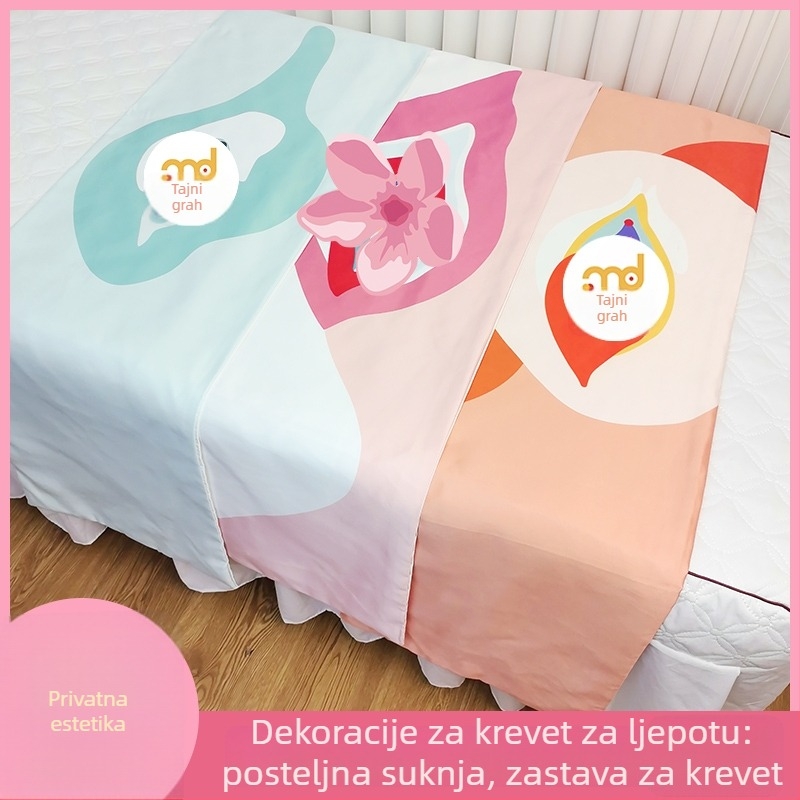 Saten šal za kraj kreveta, jednostavan i moderan hotelski stil dekoracije
