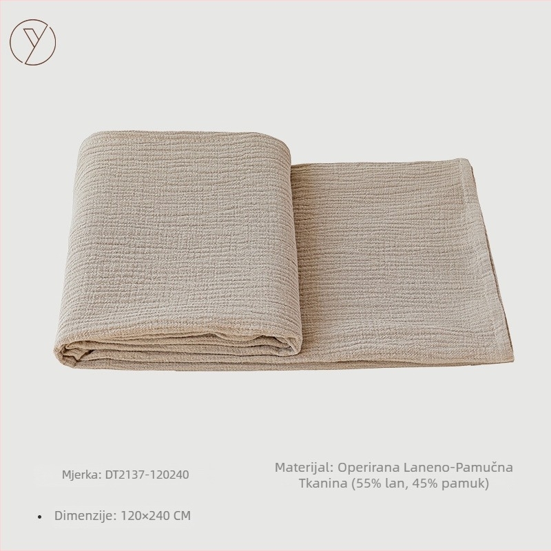 Četverodjelni set posteljine s teksturom Wabi-Sabi, uzorak biljke i cvijeća, hotelski stil, mogućnost tiska logotipa