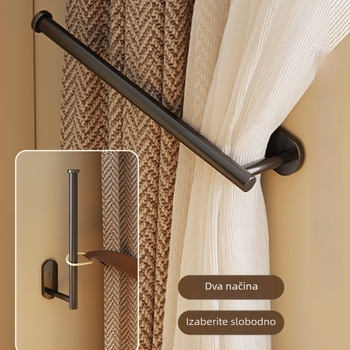 Držač zavjesa bez bušenja – Nehrđajući čelik, Kompatibilan sa stijenskom kukom, Klips za pohranu, Marka Mugg