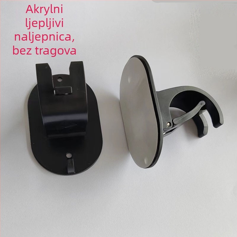 Samo-ljepljivi kuk za zavjese na šipu, ABS, jedan kuk, moderan minimalistički dizajn, nosivost 1–3 kg