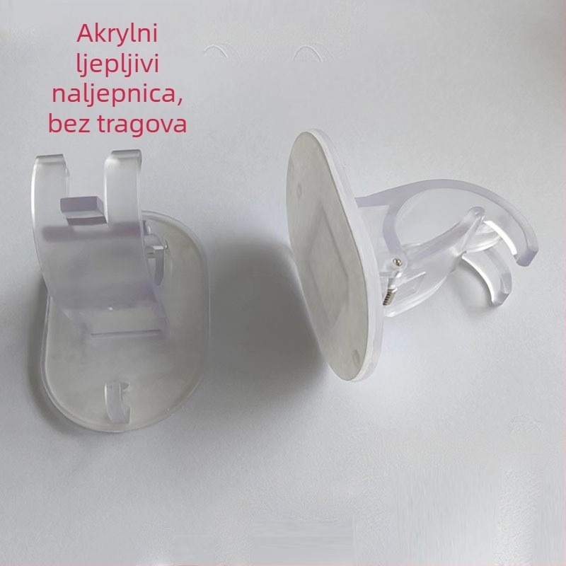 Samo-ljepljivi kuk za zavjese na šipu, ABS, jedan kuk, moderan minimalistički dizajn, nosivost 1–3 kg