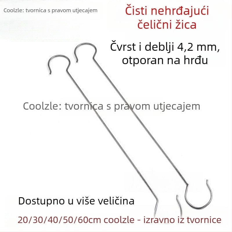Kuka od nehrđajućeg čelika, kuhinjska i kupaonska, jednostavan moderan dizajn, nosivost 5–10 kg, 1 komad