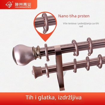Carrey serija sustav zavjesnih šina – aluminijska legura, bočna ugradnja, jednoslojni i dvostruki tračnični sustav, moderan minimalistički stil, pribor uključen