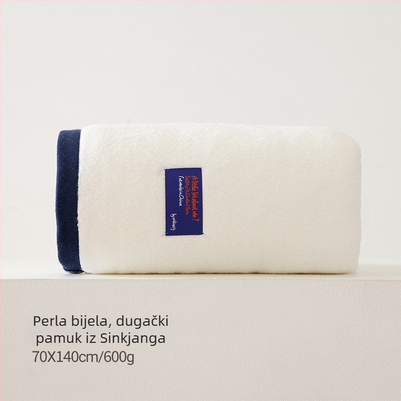 Kupaonski ručnik od 100% pamuka, debeli s kontrastnim rubom, antibakterijski i vrlo upijajući, potpuno omota tijelo