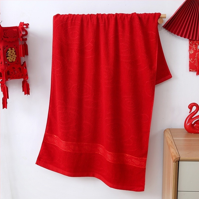 Kupaonski ručnik od pamuka, mekan i upijajući, poklon-set u kutiji za vjenčanje, 300–400 g, jacquard, 32s pređa, upijanje 11–15 s, prilagodljiva obrada