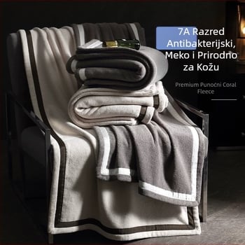 7A antibakterijski kupaonski ručnik od coral fleecea, 500 g+, 32 niti, jednostavna tkanina