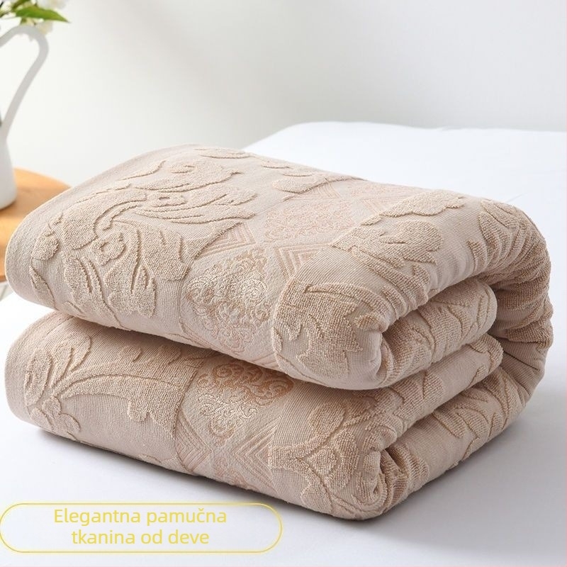 Pamučna kućna deka s motívom biljaka, lagana za proljeće i jesen