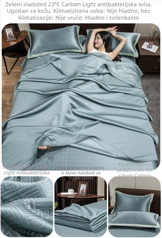 Chladiđena deka od vlakana bambusa s Ice Silk tkaninom – lagani ljetni prekrivač, bijela, 150x200-220 cm
