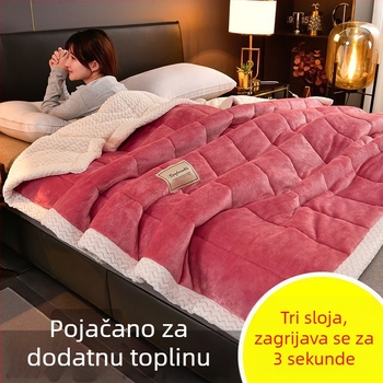 Trostruko debelo zimsko flanelno-poliesestersko pokrivač – sintetičko vlakno