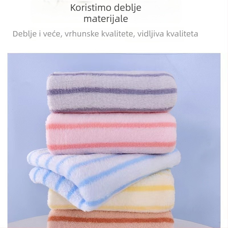 Pet komada coral fleece ručnika za lice i dlan — upijajući, bez dlačica, brzo sušenje, 70 g