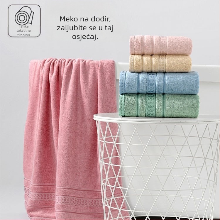 Set ručnika za kupaonice od bambusovih vlakana: ručnik za tijelo i lice, debeo, mekan i upijajući, nježan prema koži, tkanje ravno (plain weave), 100 g, 32s vlakna, mogućnost prilagođavanja