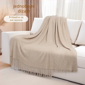 Akrilna deka s nitima, nordijskog stila, za sve sezone, 500–799 g, jednobojna
