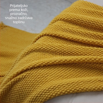 Akrilna deka s nitima, nordijskog stila, za sve sezone, 500–799 g, jednobojna