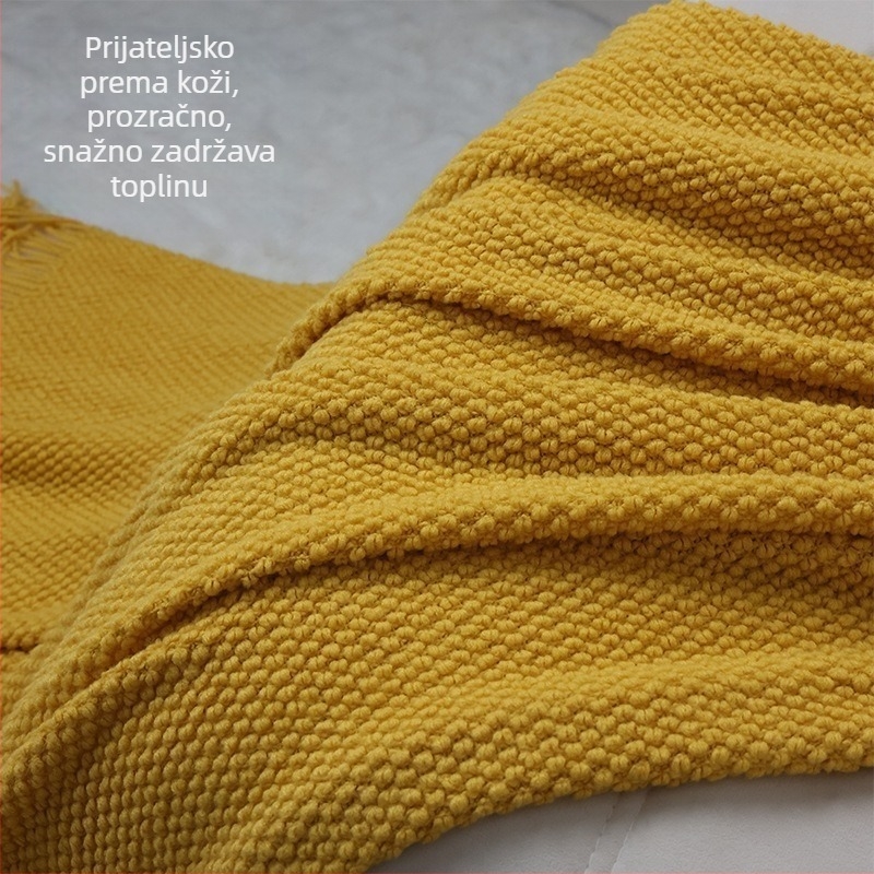 Akrilna deka s nitima, nordijskog stila, za sve sezone, 500–799 g, jednobojna