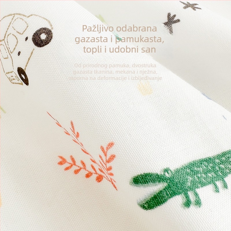 Dječja deka od 100% pamuka, 200–300 g; za novorođenčad i djecu do 12 godina; sve sezone; prilagodljiva obrada