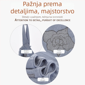 Omax koralni fleece ručnik za lice s floralnim printom, debeli i upijajući, 50–80 g, 100d, tiskano