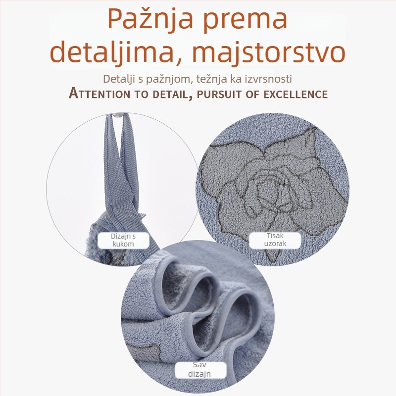 Omax koralni fleece ručnik za lice s floralnim printom, debeli i upijajući, 50–80 g, 100d, tiskano