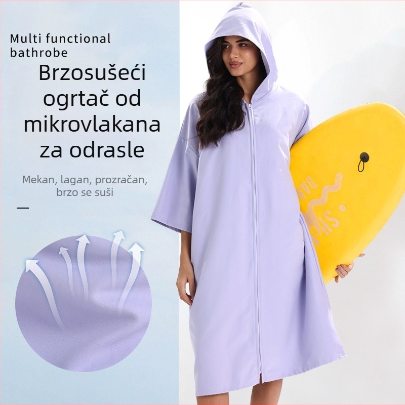 Three Cranes mikrofiber kapuljača za plažu pončo ručnik s otiskom, oversize, brzo sušenje