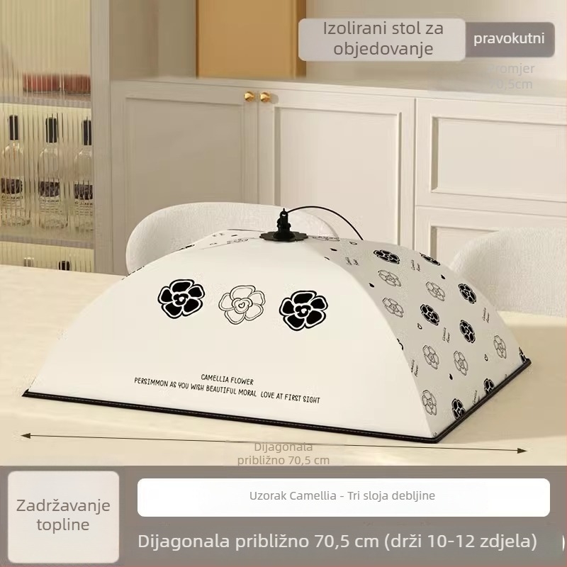 Izolirani sklopivi pokrov za povrće i hranu – kućna upotreba (multifunkcionalan, zadržavanje topline, otporan na prašinu)