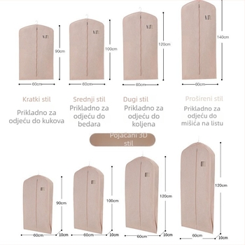 3D ojačani zaštitnik za odijelo, prozračan, za skladištenje odjeće u domu, Oxford platno