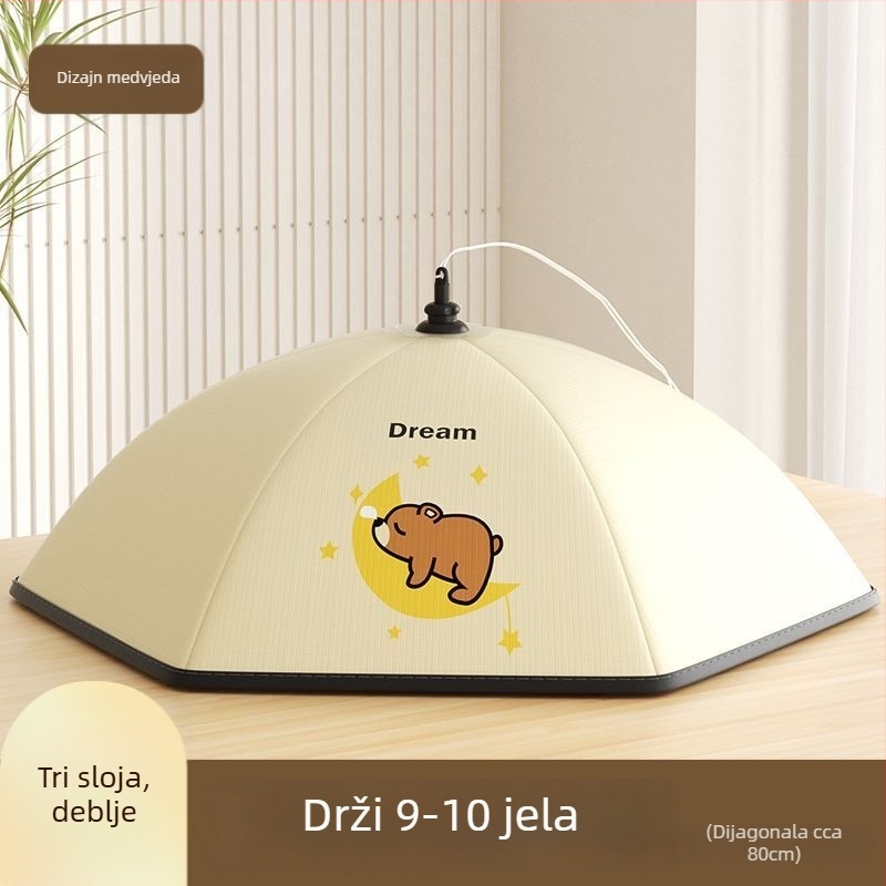 Purple Charm Workshop Sklopivi izolirani poklopac za hranu – gabardin + aluminijska folija, moderan stil, Višenamjenski, Izolacija, Zaštita od prašine