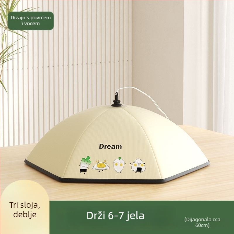 Purple Charm Workshop Sklopivi izolirani poklopac za hranu – gabardin + aluminijska folija, moderan stil, Višenamjenski, Izolacija, Zaštita od prašine