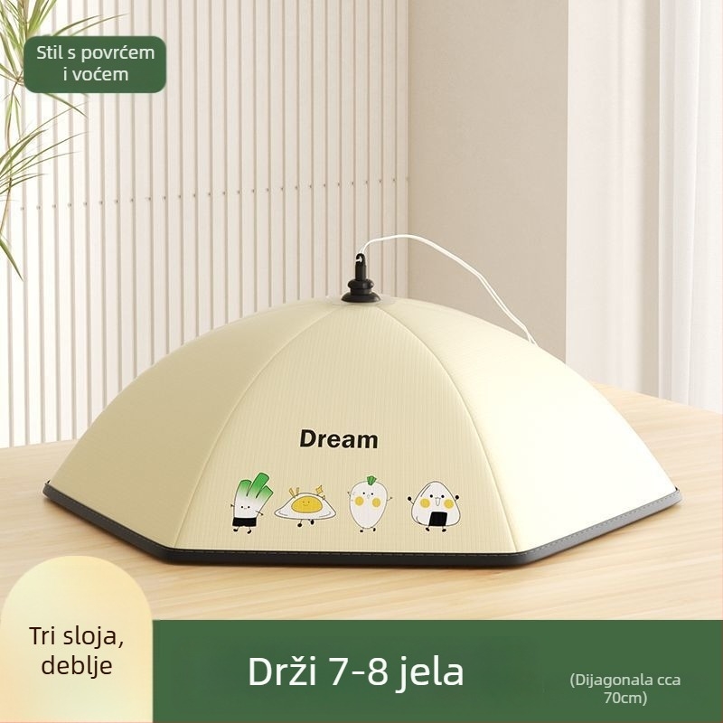 Purple Charm Workshop Sklopivi izolirani poklopac za hranu – gabardin + aluminijska folija, moderan stil, Višenamjenski, Izolacija, Zaštita od prašine