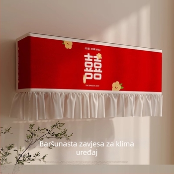 Nova crvena zaštitna navlaka za klima uređaj, 2026, potpuno pokrivanje, viseći dizajn, univerzalno za ormare, sa simbolom dvostruke sreće