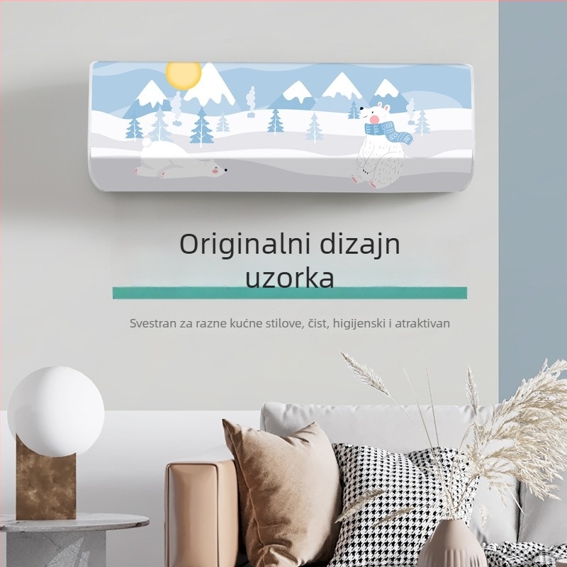 PEVA navlaka za klima-uređaj s punim pokrovom, unutarnje vješanje na zid, otporna na prašinu i vodootporna, veličina 95 × 20 × 31 cm, pogodna za 1–1,5 HP, svjež minimalistički stil