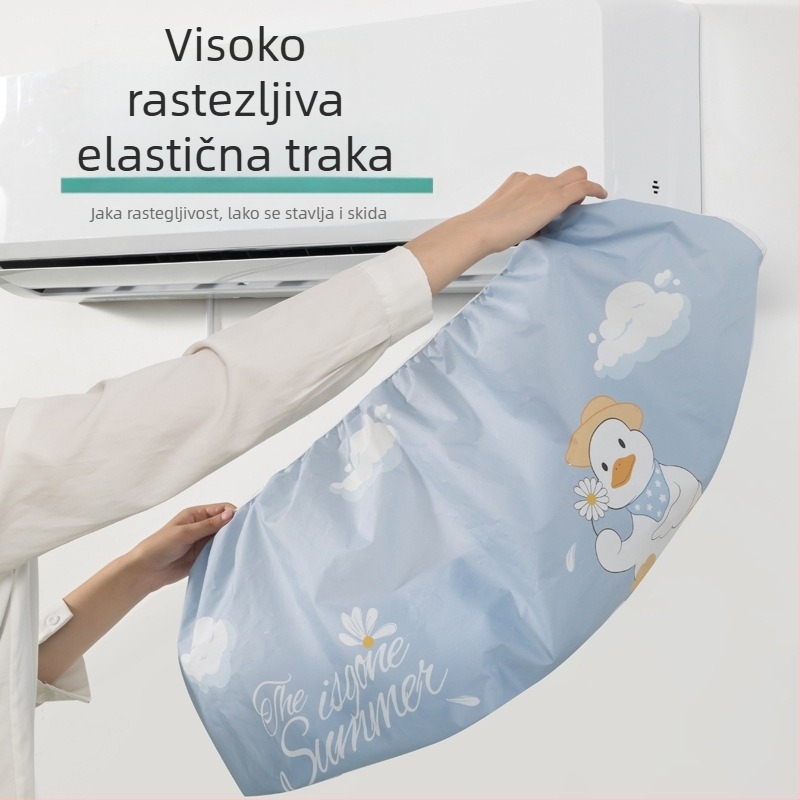 PEVA navlaka za klima-uređaj s punim pokrovom, unutarnje vješanje na zid, otporna na prašinu i vodootporna, veličina 95 × 20 × 31 cm, pogodna za 1–1,5 HP, svjež minimalistički stil