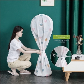 Pokrov za prašinu ventilatora PEVA, 3D dizajn, vodootporan, sa zatvaračem, za podni ventilator