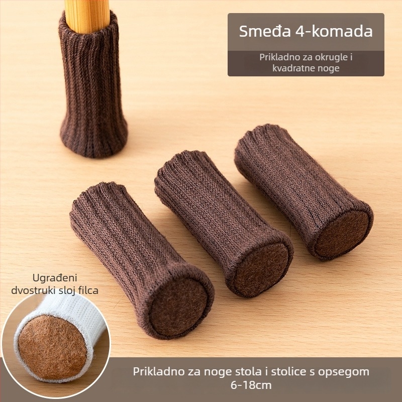 Pokrovke za noge stola i stolice | Kružnog oblika, poliester vlakna 80/20, jednobojni uzorak, protuklizno