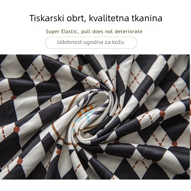 Zakrivljena navlaka za stolac s integriranim naslonom, luksuzan stil, elastičan dizajn, potpuno pokrivanje, kućna uporaba, zaštita od prašine, materijal mliječna svila