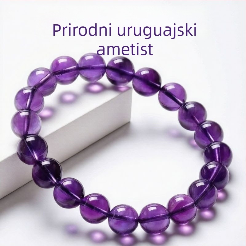 Narukvica od ametista – brušenje i poliranje, originalni dizajn, oblik voća, za žene