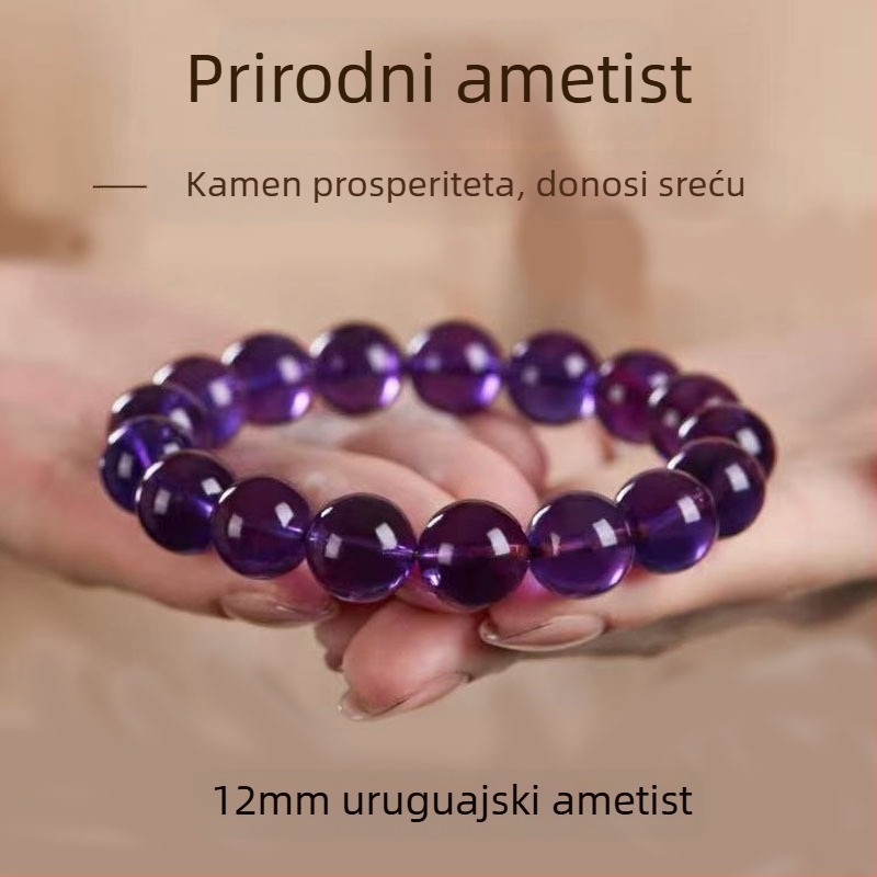 Narukvica od ametista – brušenje i poliranje, originalni dizajn, oblik voća, za žene