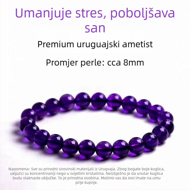 Narukvica od ametista – brušenje i poliranje, originalni dizajn, oblik voća, za žene