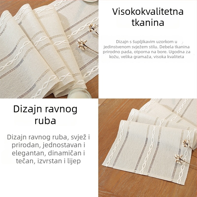 Američkog stila pravokutna stolna zastavica s ravnim rubom i prorezanim dizajnom