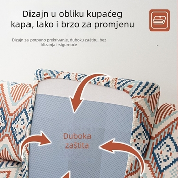 Univerzalni set navlaka za kauč za sve sezone, za trosjed i ležaljku, s protukliznim jastukom