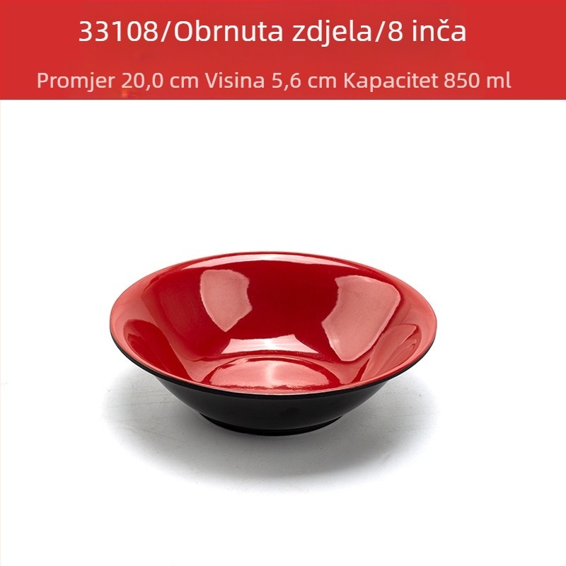 Melaminski set zdjela sa žličicom — nepravilnog oblika, glazirana površina, jedinstven uzorak, otisak loga